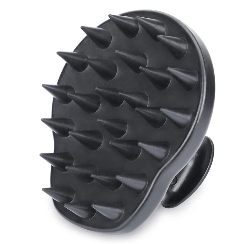 FREATECH 100% Silicone Hair Scalp Massager Shampoo Brush for Scalp Care and Hair Growth, Waterproof Shower Hair Scrubber Scalp Exfoliator for Dandruff and Buildup, Sturdy and Hygienic, Black - BeesActive Australia
