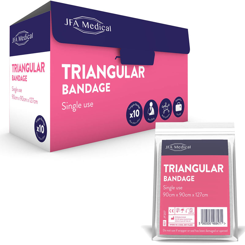 JFA Medical Non-Woven Triangular Bandage Arm Sling 90cm x 90cm x 127cm - Box of 10 Bandages - BeesActive Australia
