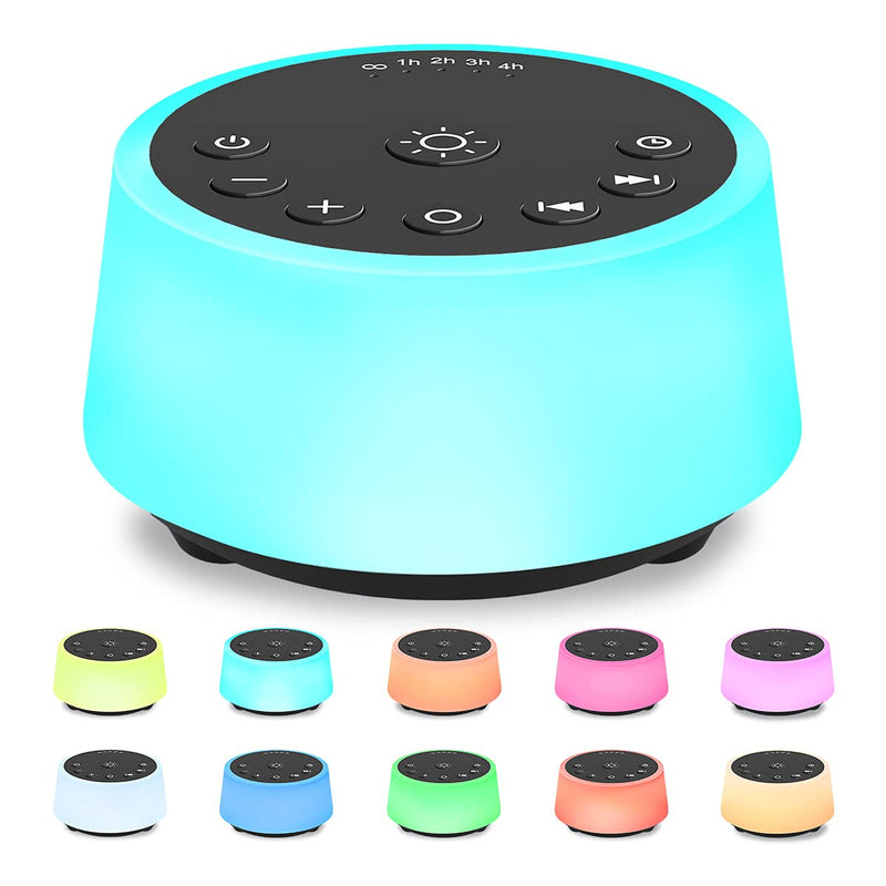 Color Noise Sound Machines with 10 Colors Night Light 25 Soothing Sounds and Sleep White Noise Machine 32 Volume Levels 5 Timers Adjustable Brightness Memory Function for Adults Kids Baby (Black) Black - BeesActive Australia