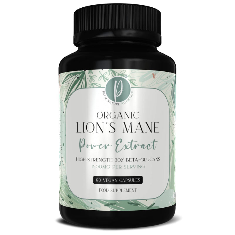Organic Lions Mane Supplement with Black Pepper - High Strength 10:1 Extracts, Not Powders - 30% Beta-Glucans - Formulated for Cognitive Health - 90 Vegan Capsules - 1500mg Per Serving - BeesActive Australia