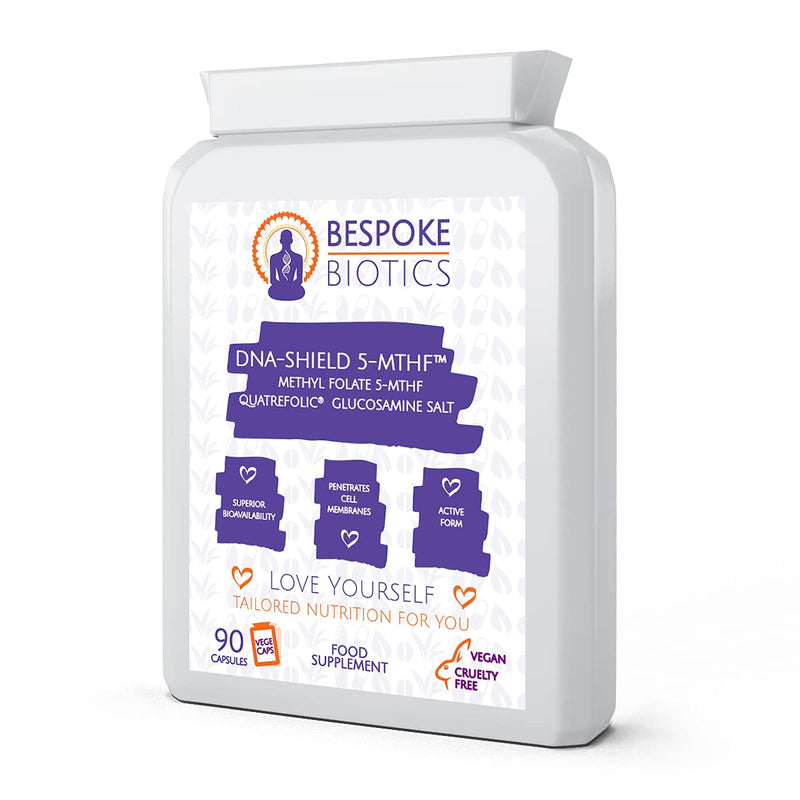 Folic Acid 600�g 90 Capsules as Quatrefolic Methyl Folate 5-MTHF Supplement - 6S-5-Methyltetrahydrofolate - Superior Bioavailable Activated Folic Acid - Healthy Pregnancy, Overcomes MTHFR UK Made - BeesActive Australia