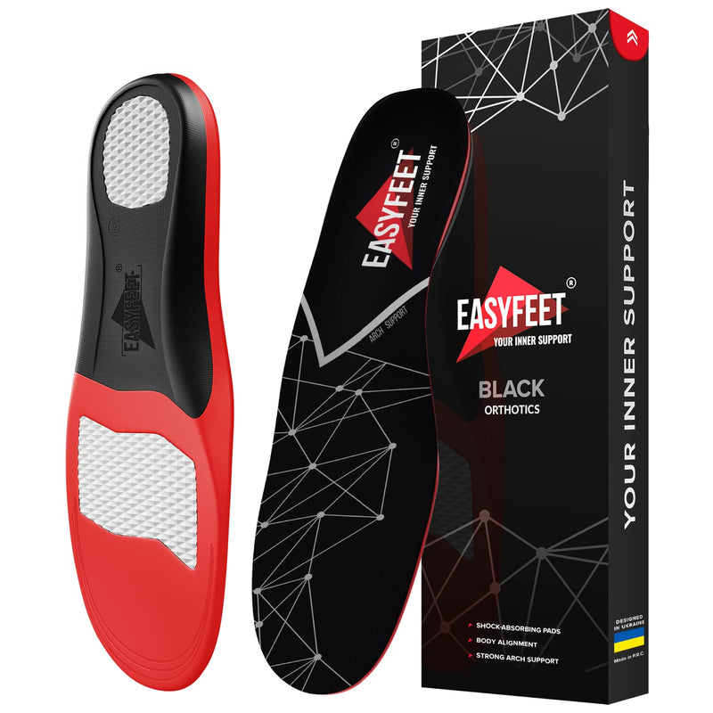 Premium Anti-Fatigue Shoe Insoles - Plantar Fasciitis Arch Support Insoles for Men and Women Shoe Inserts - Orthotic Inserts - Flat Feet - Insoles for Arch Pain High Arch - Boot Insoles Black (L) 10-11.5 - BeesActive Australia