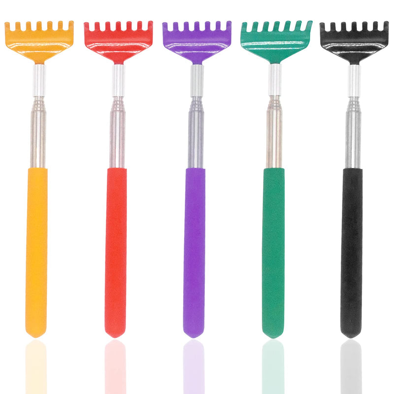 Back Scratcher, 5 Pack 5 Color Portable Extendable Stainless Steel Telescoping Back Massagers for Adults Men Women Itch Relief (7.87 to 26.77 Inch) - BeesActive Australia