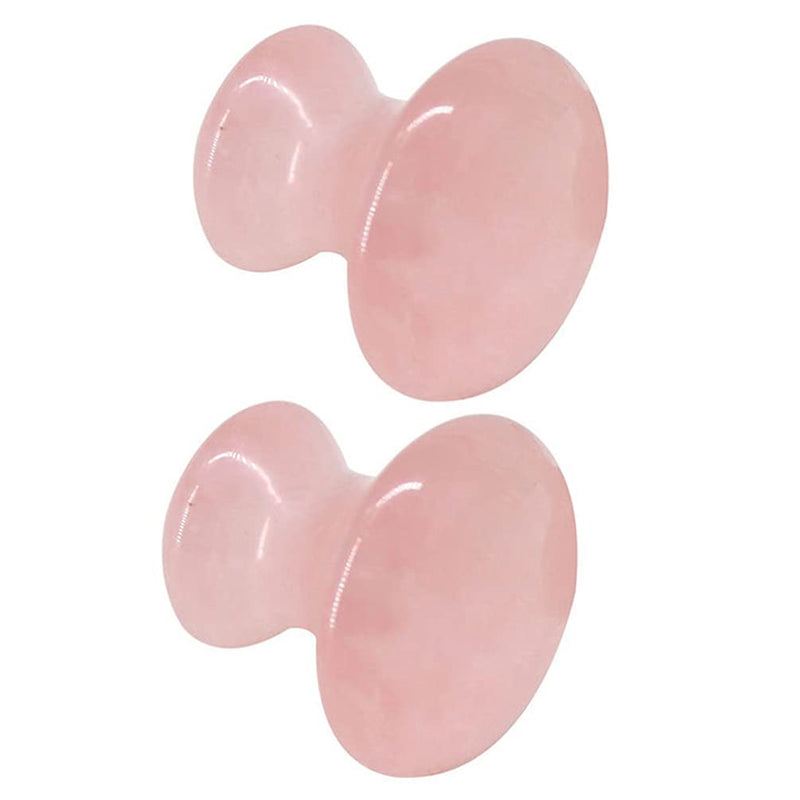 Uonlytech 2Pcs Tool Rose Quartz Mushroom Face Massager Health Jade Stone Mushroom Scraping Massage Tool for Home Spa, Random Color - BeesActive Australia