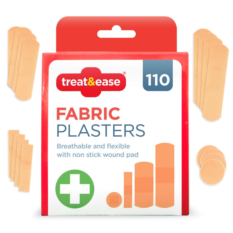 110 SOL Fabric Plasters & Dressing Supplies | Breathable Flexible Assorted Childrens Plasters, Assorted Plasters Kids Finger Plasters for First Aid Kit Plaster First Aid Plasters Fabric + SOL Notebook FABRIC PLASTER (110 pieces) - BeesActive Australia