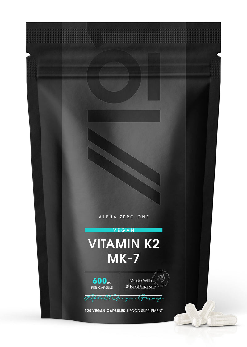 Vitamin K2 MK-7 600mcg - Fermented Natto Based Vegan Vitamin K - Supports Bone Health - Non-GMO, Halal - 120 Vegan Capsules - BeesActive Australia