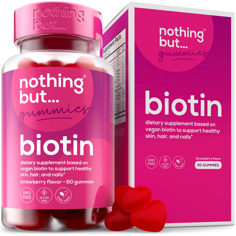 ?????? ????????* Biotin Hair Growth Gummies 5100 mcg 60 ct - Chewable Supplement for Healthy Skin, Hair & Nails - High Strength Hair Growth Vitamins for Women & Men with Folic Acid, Vitamin A, C, & E - BeesActive Australia