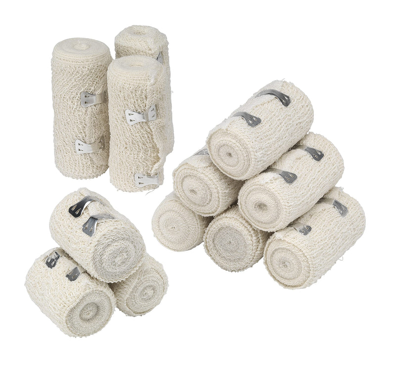 HypaBand Crepe Cotton Bandages, Assorted Pack of 12 Single 7.5 cm x 4.5 m (Pack of 12) - BeesActive Australia