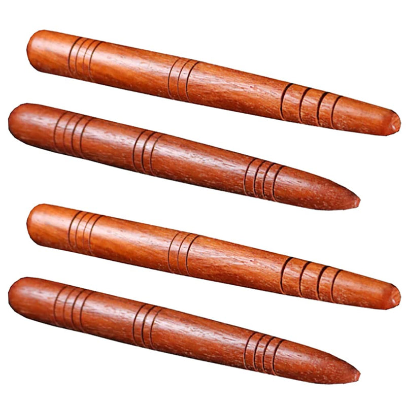 Wooden Massage Stick Foot Hand Acupoint Pen Cone Thai Health Care RelaxationTool for Head Face Body- 4Pcs - BeesActive Australia