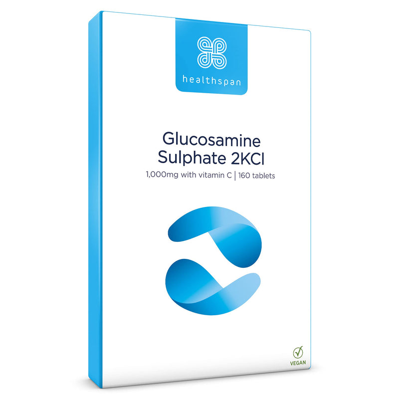 Healthspan Glucosamine Sulphate 2KCI 1,000mg (10 Months� Supply) | Sustainably sourced Plant-Based glucosamine to Support Your Joints | 591mg Glucosamine Base with 20mg Vitamin C | Vegan - BeesActive Australia