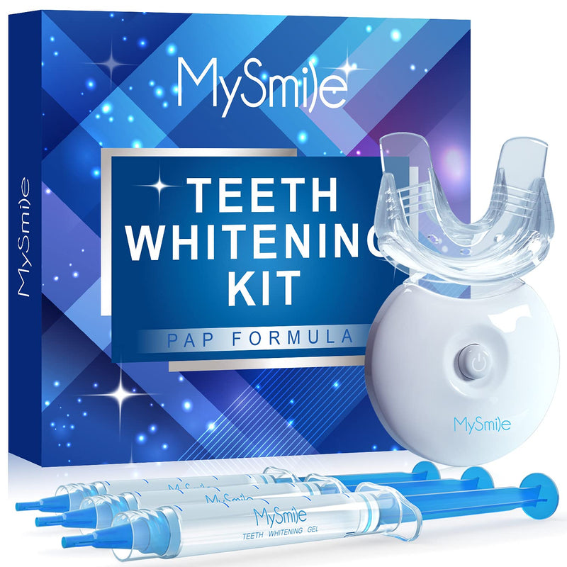 MySmile Teeth Whitening Kit, Non-Sensitive Teeth Whitener Kit with 3 Teeth Whitening Gel & Light, 10 Min Fast-Result Home Tooth Whitening Dental Care Help Remove Teeth Stain from Coffee,Peroxide Free - BeesActive Australia