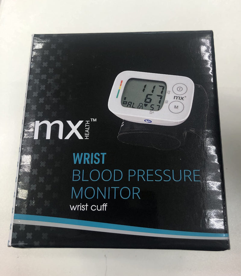 MX Health Fully Automatic Wrist Blood Pressure Monitor - 14-19cm Wrist Cuff - 120 Memories - Arrhythmia Detection (IHB) - BeesActive Australia