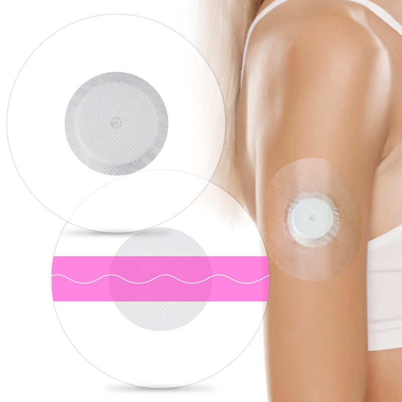 Freestyle Libre Sensor Covers 40Pack Waterproof Libre 1 2 3 Sensor Patches-Transparent CGM Patches Without Glue in The Center-Enlite-Guardian-Freestyle Libre 14 Day Sensor Patches 40 Count (Pack of 1) Pink - BeesActive Australia