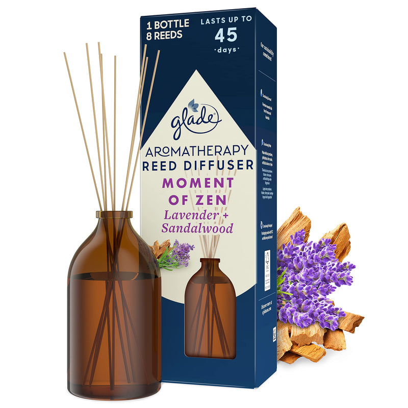 Glade Aromatherapy Reed Diffuser Moment of Zen, Lavender & Sandalwood, 80 ml 80 ml (Pack of 1) - BeesActive Australia