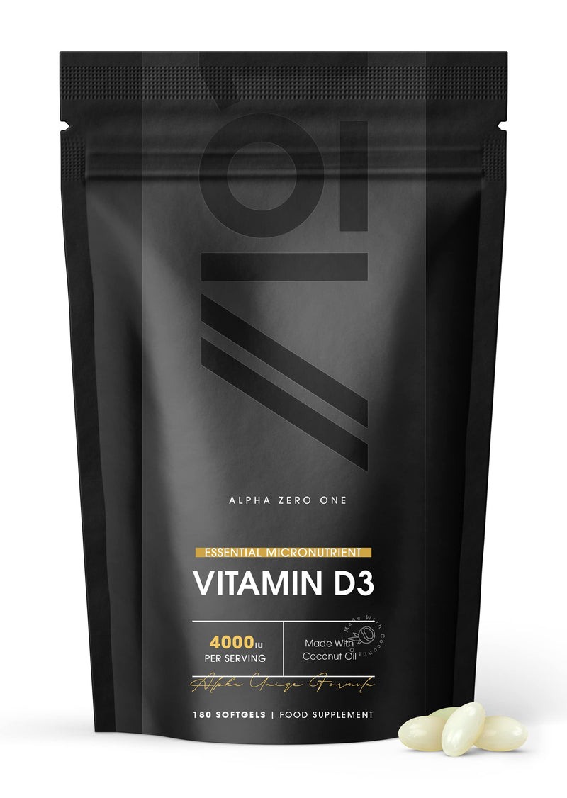 Vitamin D3 4000iu - Enhanced with Organic Coconut Oil ~ 6 Months Supply - Non-GMO, Gluten Free (180 Mini Liquid Softgels) 180 Count (Pack of 1) - BeesActive Australia
