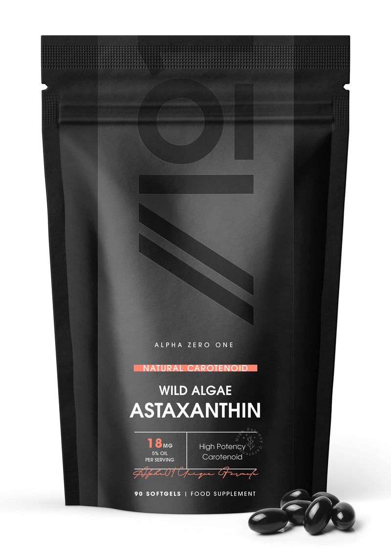 Wild-Algae Astaxanthin Softgel - 18mg - High Potency Antioxidant - Made with Olive Oil for Better Bioavailability - 90 Softgels - No Additives � Non-GMO, Gluten Free. (1 Pack) 1 Pack - BeesActive Australia