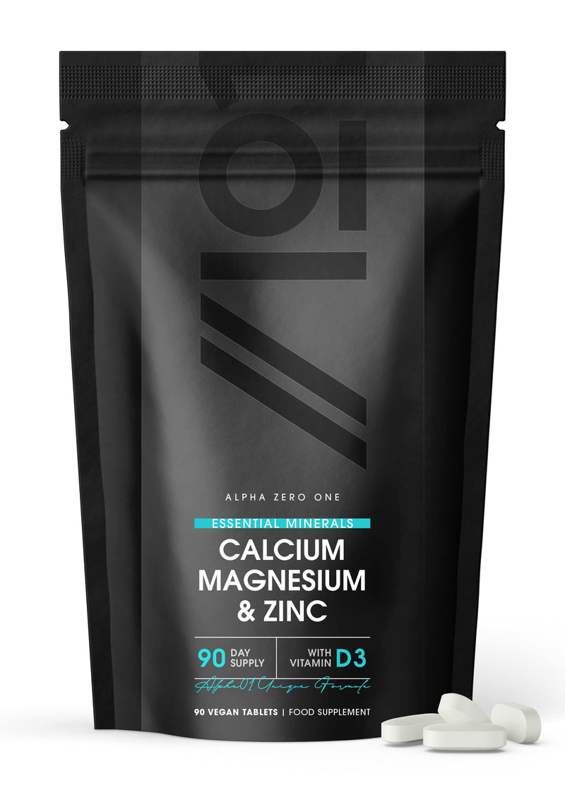 Calcium Magnesium Zinc & Vitamin D3 Tablets - 3 Months Supply, 90 Vegetarian Capsules - 3rd Party Lab Tested for Purity & Potency, No Additives � Non-GMO, Gluten Free. 90 count (Pack of 1) - BeesActive Australia