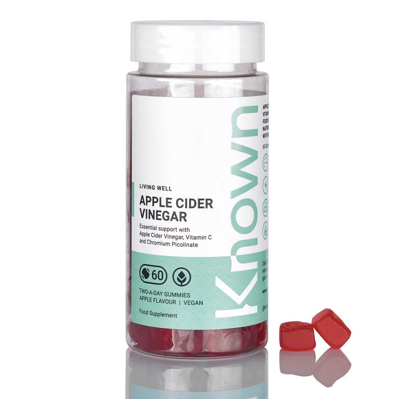 Vegan 1000mg Apple Cider Vinegar Vitamin Gummies by Known Nutrition | 60 Two-a-Day Gummies | Vegan Halal Food Supplement | Natural Botanical Extract | 100% Natural Apple Cider Vinegar (Pack of 1) - BeesActive Australia