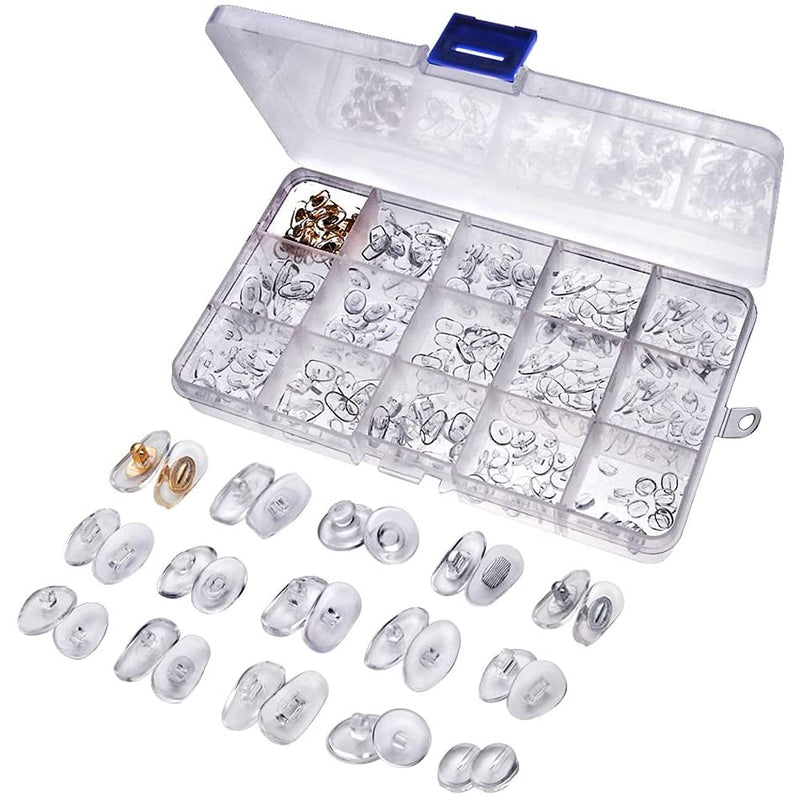 MMOBIEL 150 Pairs Eyeglass Repair Kit Clear Transparent Eye Glasses Nose Support Pads for Eyeglass Sunglass - 15 Different Shapes - BeesActive Australia