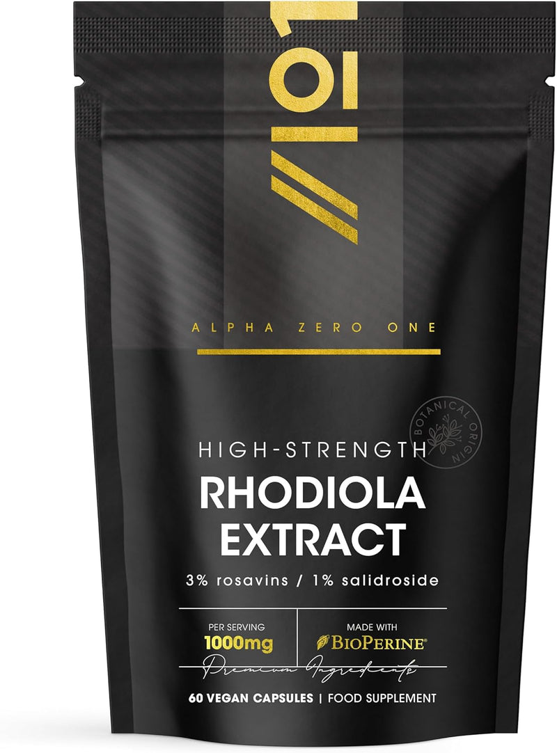 Organic Rhodiola Rosea 1000mg – Golden Root Powder – Certified Organic, Non GMO, Gluten Free, Halal – 60 Vegan Capsules - BeesActive Australia