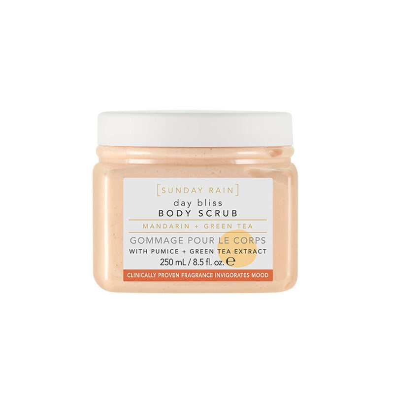 Sunday Rain Polishing Body Scrub for Dry Skin, Exfoliating & Brightening, Vegan & Cruelty-Free, Mandarin & Green Tea Extract, 265g - BeesActive Australia
