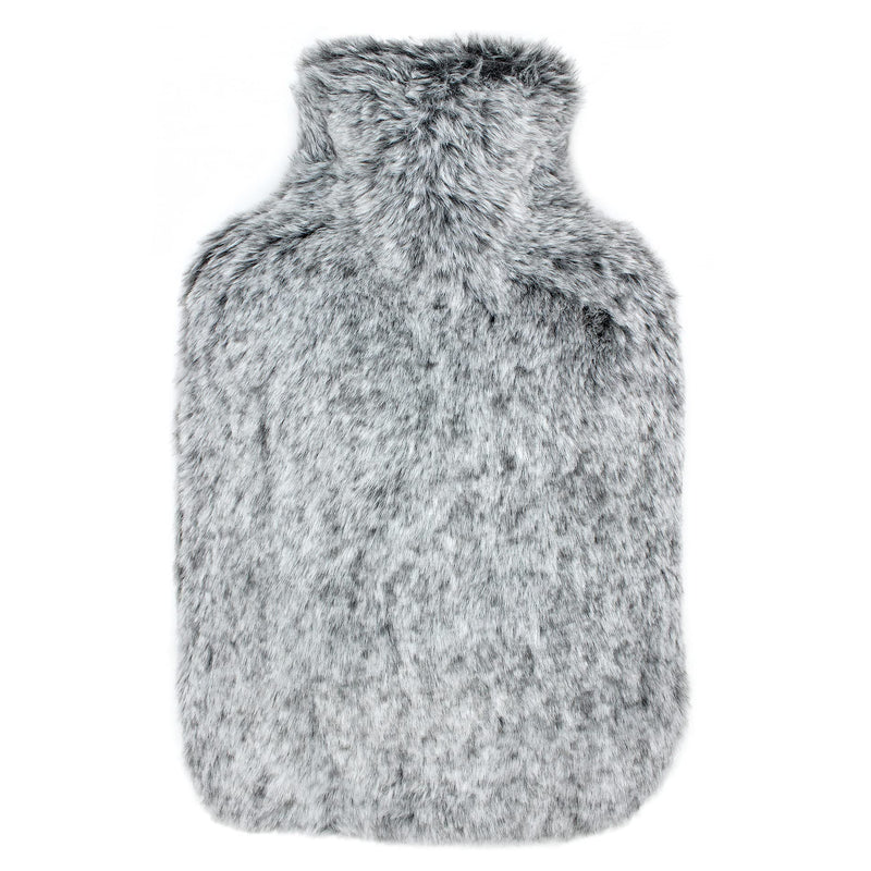 OWOZOI Fluffy Hot Water Bottle, Soft Furry Cover with Hand Pocket, 2L Large Capacity, Hot Water Bag for Pain Relief, Period Cramps, Back, Shoulder, Neck, Arthritis, Bed Warmer(Silver Grey) Silver Gray - BeesActive Australia