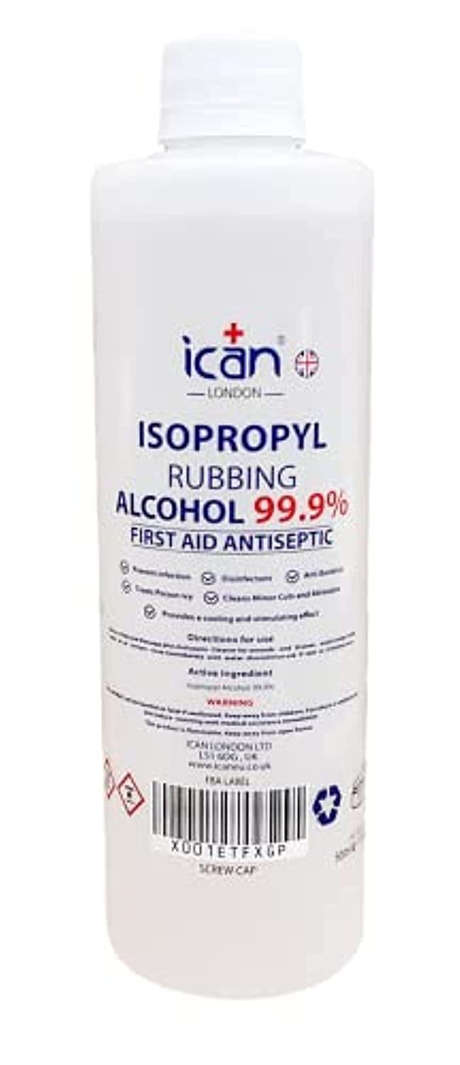 ican london isopropyl rubbing alcohol 99.9% first aid antiseptic disinfectant 500ml - BeesActive Australia