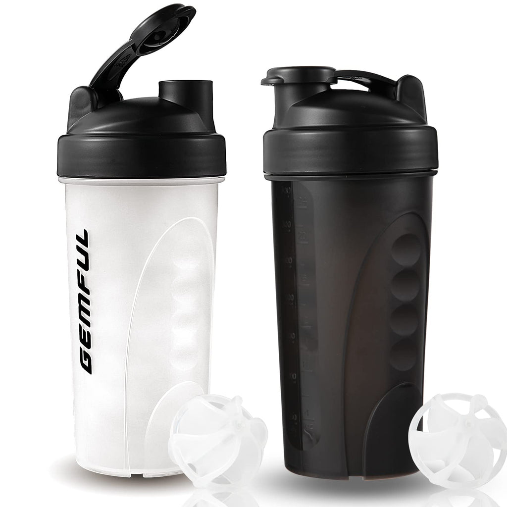 GEMFUL Shaker Bottle for Protein Mixes BPA-Free Leak Proof Smothies Mixer Water Cups 2 Pack 750ml - BeesActive Australia