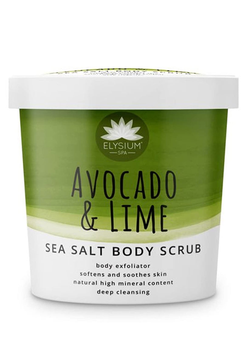 Avocado & Lime Sea Salt Body Scrub Elysium Spa Body Exfoliating Scrub Suitable for Vegetarians and Vegans- 200g - BeesActive Australia