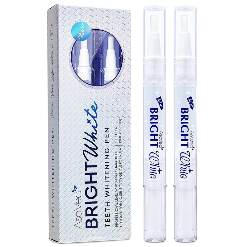 AsaVea Teeth Whitening Pen-2 pens, More Than 20 Uses, Effective, Painless, No Sensitivity, Travel Friendly, Easy to Use, Beautiful White Smile, Natural Mint Flavor - BeesActive Australia