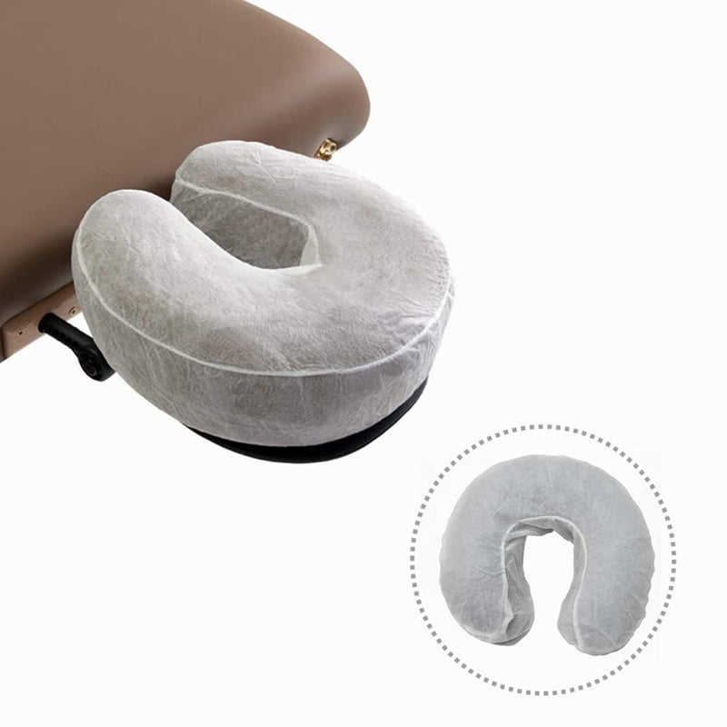 50 Pieces Breathable Disposable Headrest Covers Face Cradle Covers Ultra Soft Non Woven Fabric Face Rest Covers for Massage Tables Beauty Spa Salon Bed, Universal Size 14.17 x 13�/ 36 x 33cm 50pcs-white - BeesActive Australia