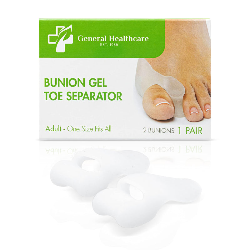 General Healthcare Bunion Gel Toe Corrector - Straightens Separates and protects (1 Pair / 2 Bunions) 1 Pack - BeesActive Australia