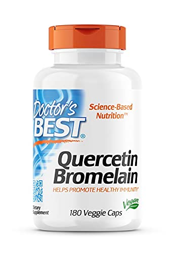 Doctor's Best, Quercetin Bromelain, 180 Vegan Capsules, Highly Dosed, Laboratory Tested, SOYA-Free, Gluten-Free, Non-GMO - BeesActive Australia