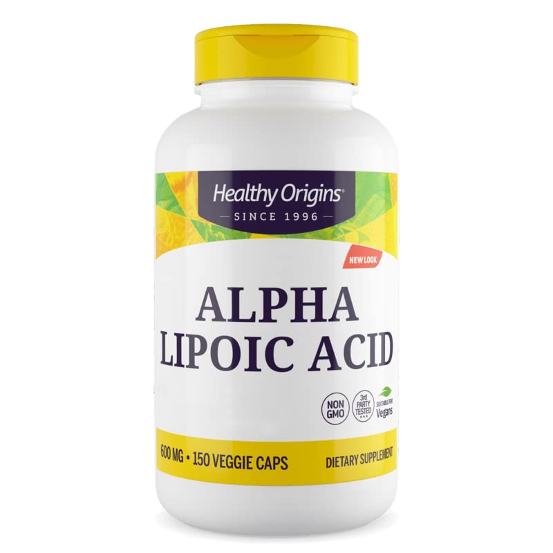 Healthy Origins, Alpha Lipoic Acid, 600 mg, 2-Day-Strength, 150 Capsules, Laboratory Tested, High Strength, Gluten Free, SOYA Free, Non-GMO - BeesActive Australia