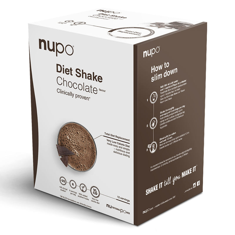 NUPO Diet Shake Chocolate – Premium diet shakes for weight management I Clinically proved meal replacement shake for weight control I 12 Servings I Very Low-Calorie Diet, GMO Free 384 g (Pack of 1) - BeesActive Australia