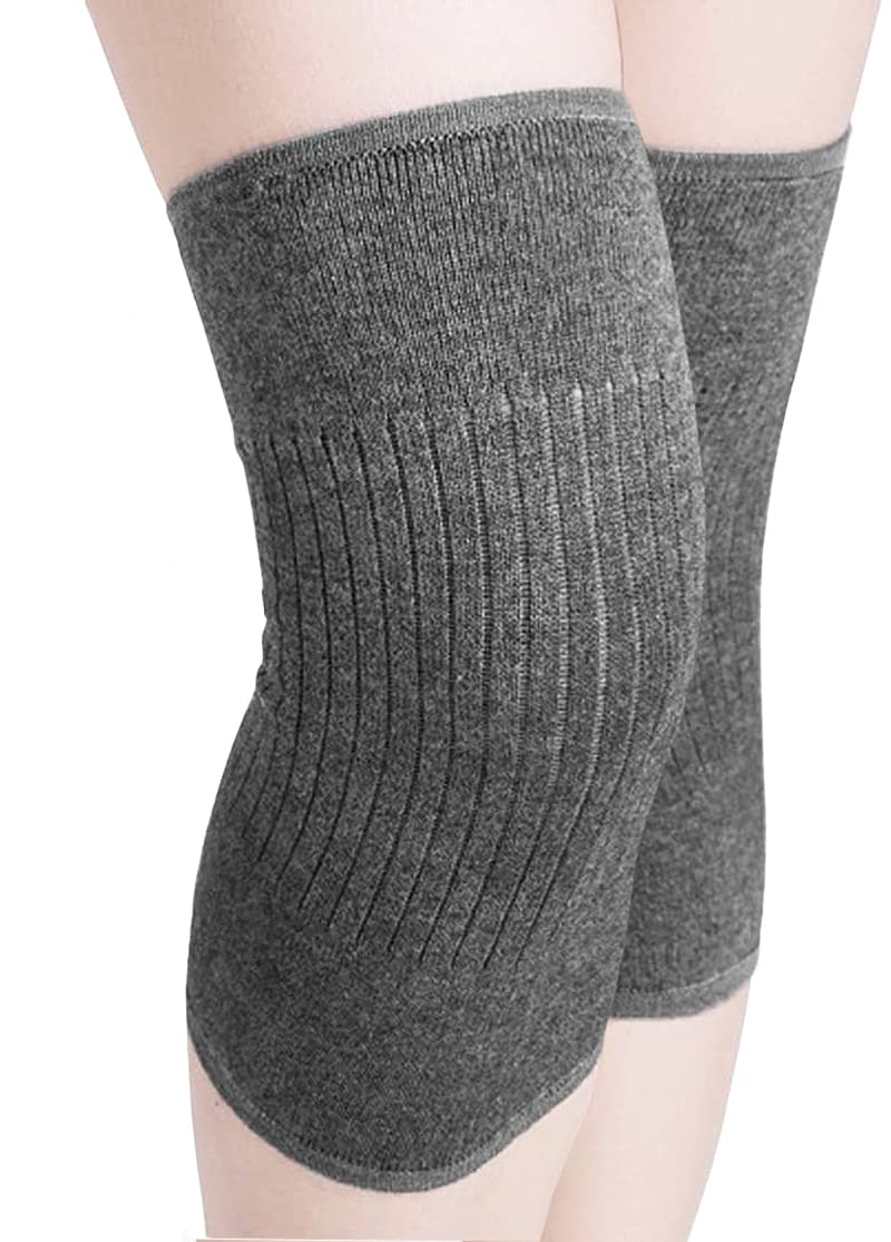 Cashmere Stretchy Knit Knee Warmer Arthritic Knee Sleeve Cosy Night Sleep Knee Wrap Pad Brace Support Band -Knee Pain Relief Warming Knees Braces- Best for Cold Knee,Knee Problems, Elders Gift,Grey,L L suggest weight 60kg-85kg Grey - BeesActive Australia