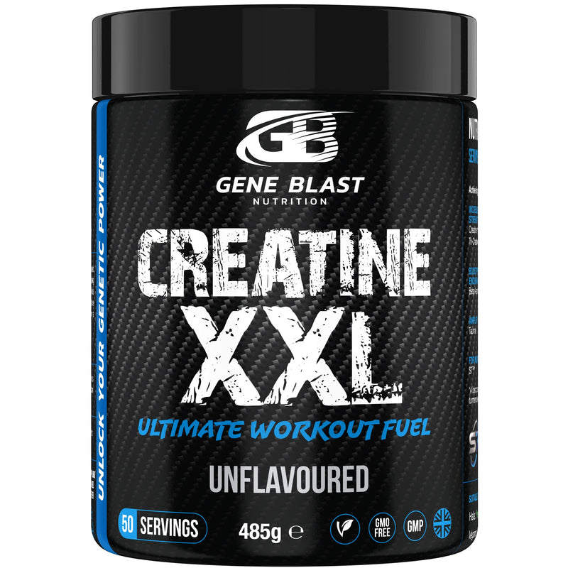 Gene Blast CREATINE XXL–Tri-Creatine Malate Plus Creatine Monohydrate w/Endurance & Pump Boosters to Amplify Strength-Muscle Pumps & Recovery 50 Servings (Unflavoured, 485G) Unflavoured 458 g (Pack of 1) - BeesActive Australia