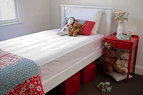 ComfortCare, Washable Incontinence Pad, Bed Protector Sheet, White, 90 x 90 cms, 35½" x 35½" with Tucks. - BeesActive Australia