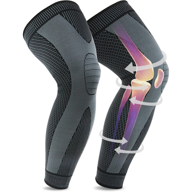 Knee Brace | Full Leg Sleeve | Knee Braces for Knee Pain Women & Men | Knee Compression Sleeves | Knee Support Knee Pads for Meniscus Tear, ACL, Arthritis, Joint Pain Relief,Sport (Pair) Black X-Large - BeesActive Australia