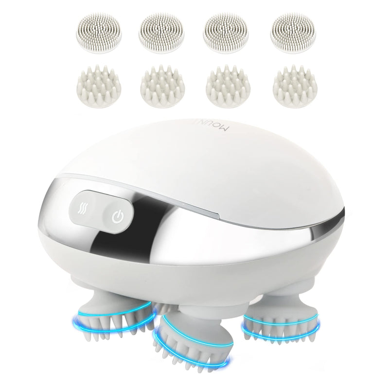 MOUNTRAX 5 in 1 Electric Scalp Massager, Portable Heated Head Massager Kneading 88 Massage Nodes, 2 Massage Styles & 3 Speed Modes, Body Massager for Deep Cleansing, Relief, Hair Growth - BeesActive Australia