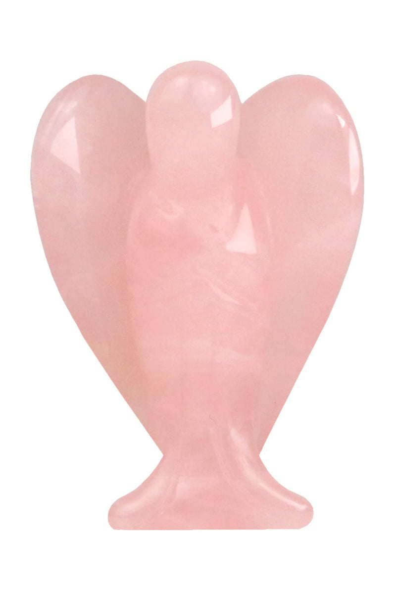 Ouubuuy Natural Rose Quartz Crystal Angel Pocket Guardian Angel Figurines Gift for Reiki Healing 1.5“ Pink Quartz - BeesActive Australia