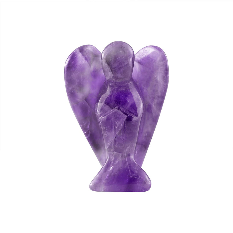 Ouubuuy Natural Amethyst Crystal Angel Pocket Guardian Angel Figurines Gift for Reiki Healing 1.5� - BeesActive Australia