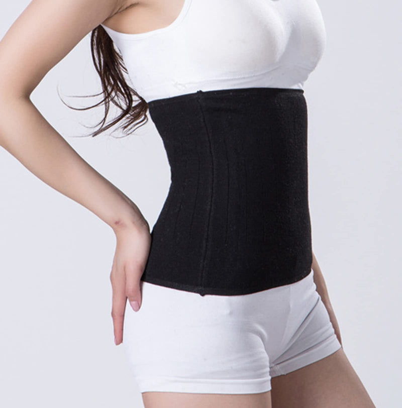 Thermal Lumbar Support Cashmere Knit Stomach Kidney Warmer Abdominal Binder Lower Back Belt Brace Waist Trimmer Band Elastic Back Stomach Kidney Protector Postpartum Belly Wrap Warming Kidney Recover L Black - BeesActive Australia