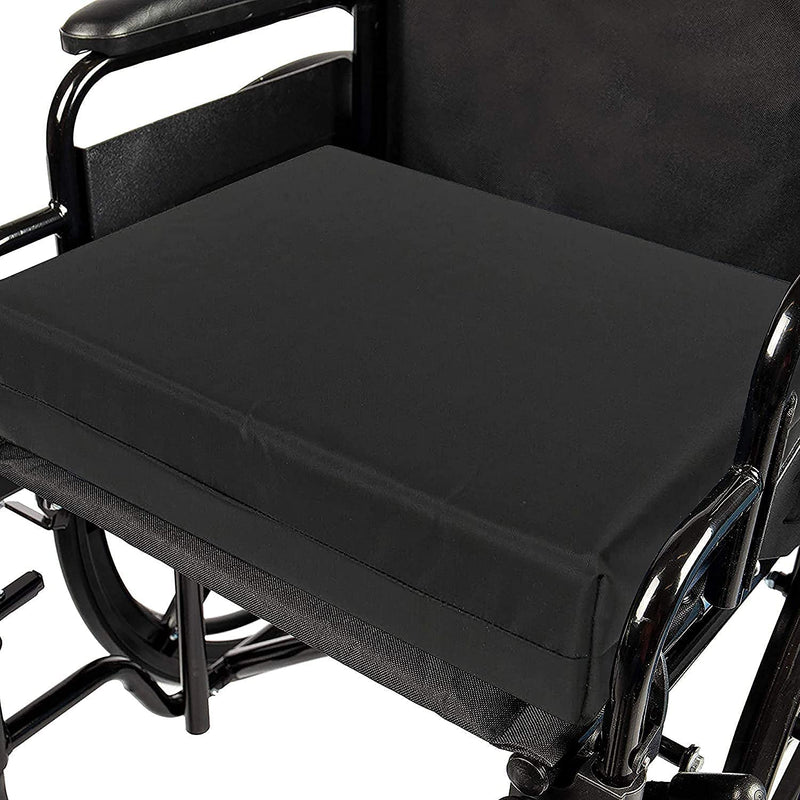 Brillars® Wheelchair Cushion Foam Ergonomic Posture Seat Pads Comfort Car Hip, Tailbone Support Pressure Sore Relief Office Chairs, Car Seats Vinyl Wipeable Black Cover (18" x 16" x 4") 18" x 16" x 4" - BeesActive Australia