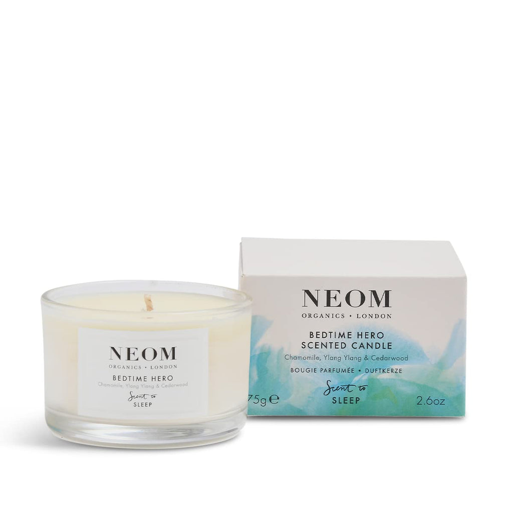 NEOM- Bedtime Hero Scented Candle, Travel Size | Essential Oil Aromatherapy Candle | Ylang Ylang & Chamomile | Scent to Sleep - BeesActive Australia