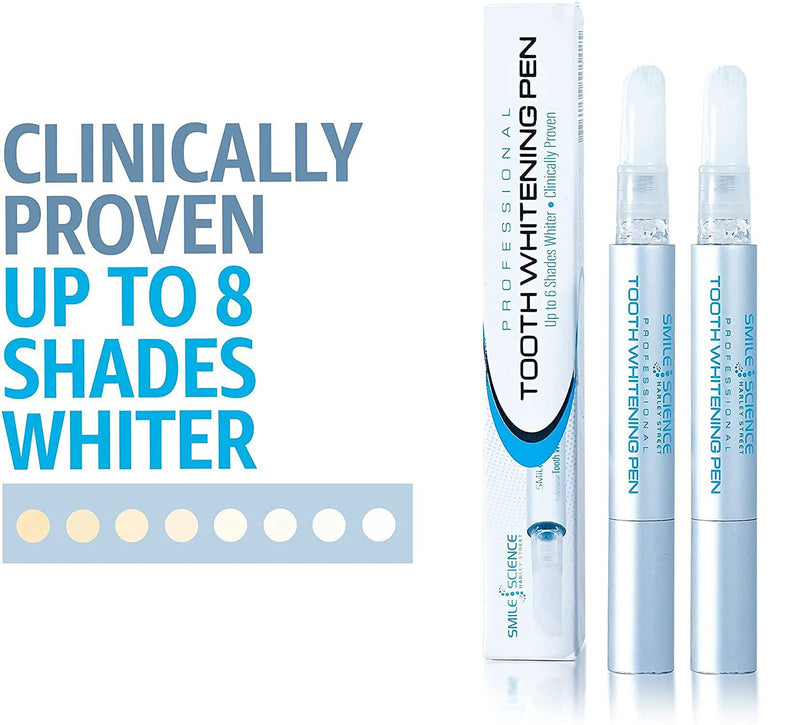 Smile Science Harley Street - Dual Professional Advanced Teeth Whitening Pen (Pack of 2) - Upto 8 Shades Whiter - 100% safe for Enamel - Vegan - For Sensitive Teeth - Rapid Results - Clinically Proven - BeesActive Australia