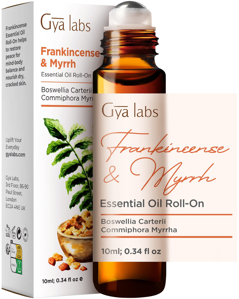 Gya Labs Frankincense & Myrrh Essential Oil Roll-On (10ml) - Deep, Earthy Scent Frankincense & Myrrh (Roll On) - BeesActive Australia