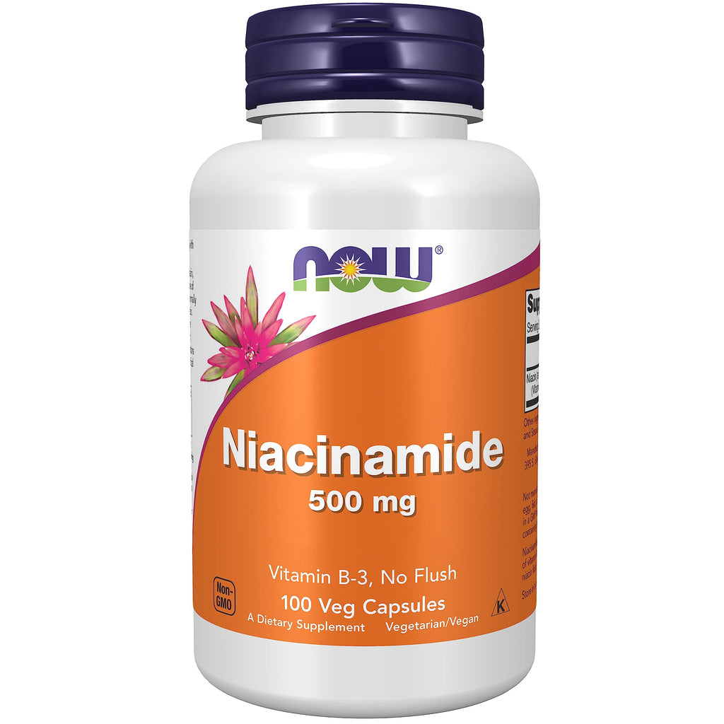 Now Foods, Niacinamide, 500mg, 100 Vegan Capsules, Lab-Tested, Vitamin B3, Gluten Free, Soy Free, Vegetarian - BeesActive Australia