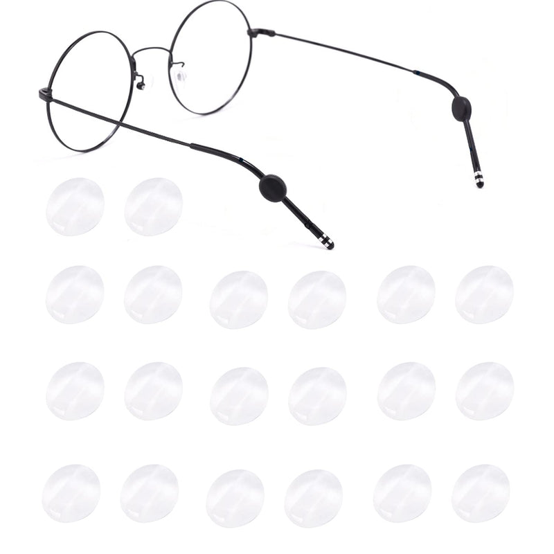 OPUGIT Silicone Eyeglasses Temple Grips Retainer, 2023 Upgraded Mini Round Eyewear Retainer, Anti-Slip Glasses Retainers, Frame Grips for Spectacle, Sunglasses, Glasses, Eyewear, 10 Pairs Clear - BeesActive Australia