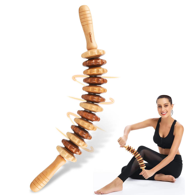 Wood Therapy Massager Roller, Wooden Massage Tool Relax Tight Muscles for Leg, Maderoterapia Kit Colombiana for Lymphatic Drainage, Anti Cellulite, Body Sculpting, Skin Smoothing, Beech - BeesActive Australia